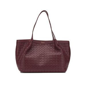 SERAPIAN Woven Leather Tote Bag Women BORDEAUX Shoulder Bags